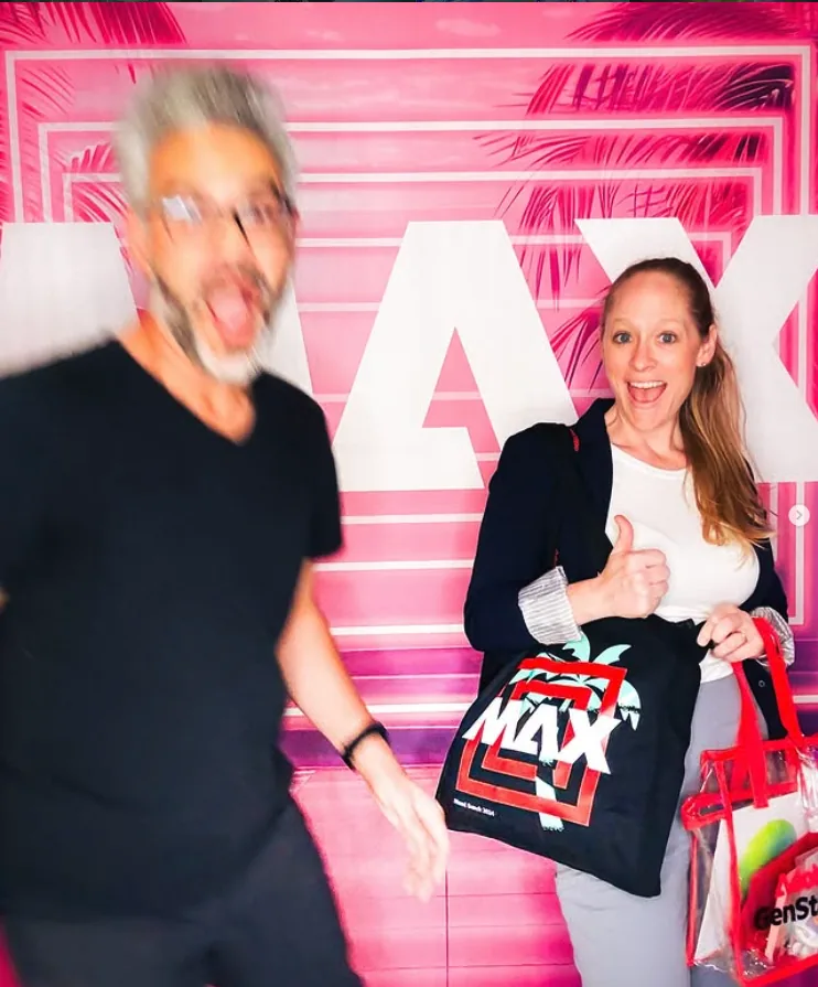 Diego and Dr. Trista Cerquera at Adobe MAX conference
