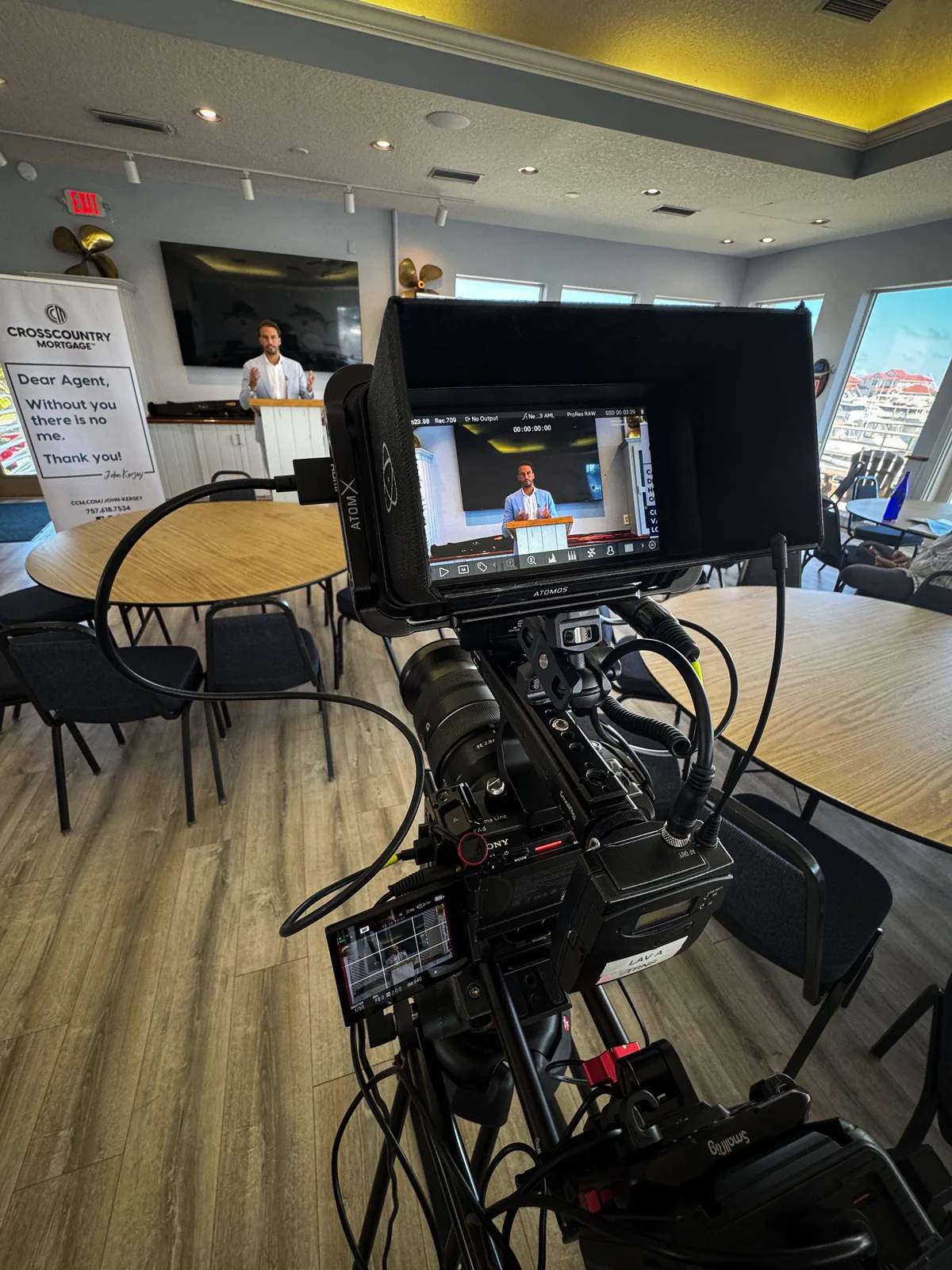Corporate video production for CrossCountry Mortgage in St. Augustine, FL - behind the scenes with First Sight Films